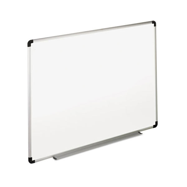Universal UNV43724 48" x 36" White Melamine Dry-Erase Board with Aluminum Frame
