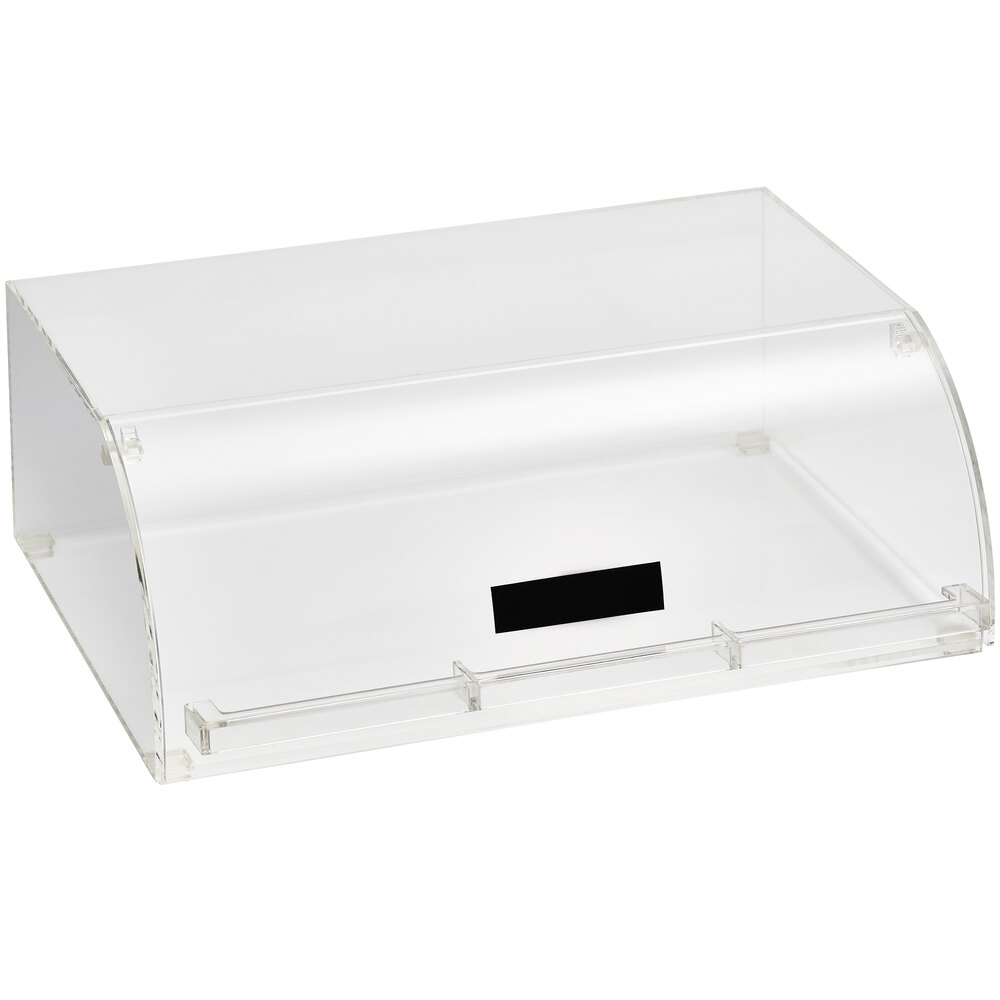 Vollrath NBC11 Cubic Full Size Curved Nose Acrylic Pastry Display Case with Front Door, Reusable Chalkboard Labels, and Chalk