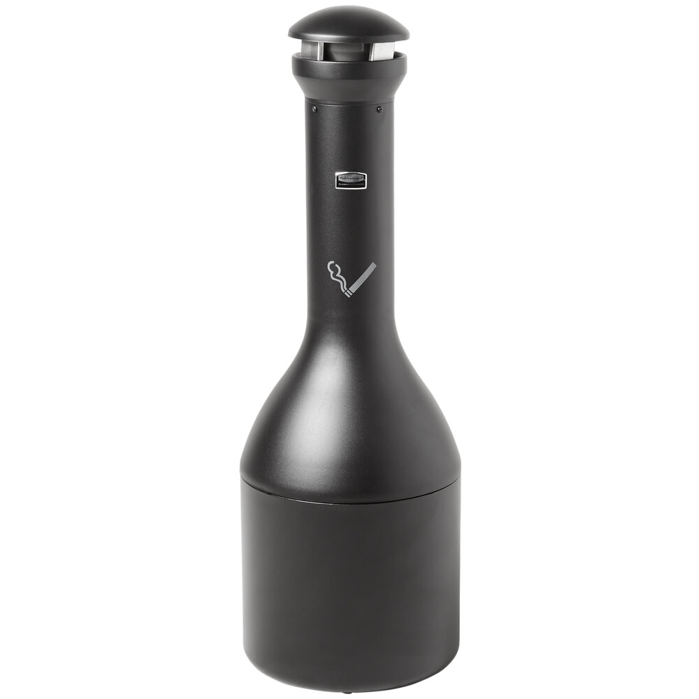 Rubbermaid® FG9W3300BLA Infinity Black Traditional Free Standing Cigarette Receptacle