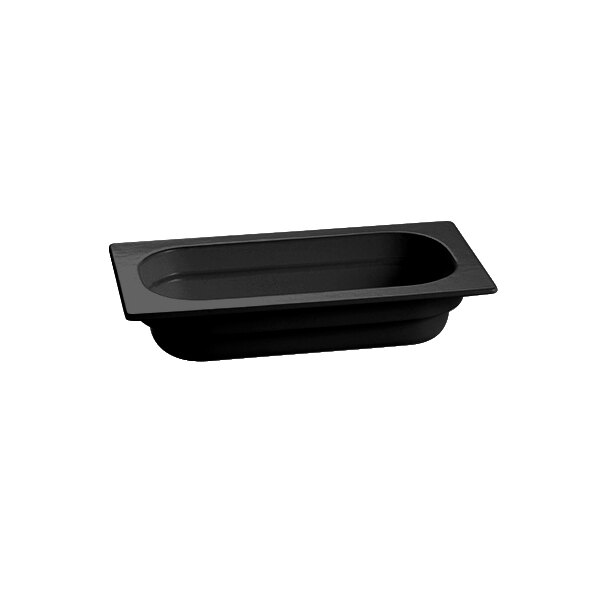 Tablecraft CW340BK 12 3/4" x 6 7/8" x 2 1/2" Black 1/3 Size Cast Aluminum Food Pan