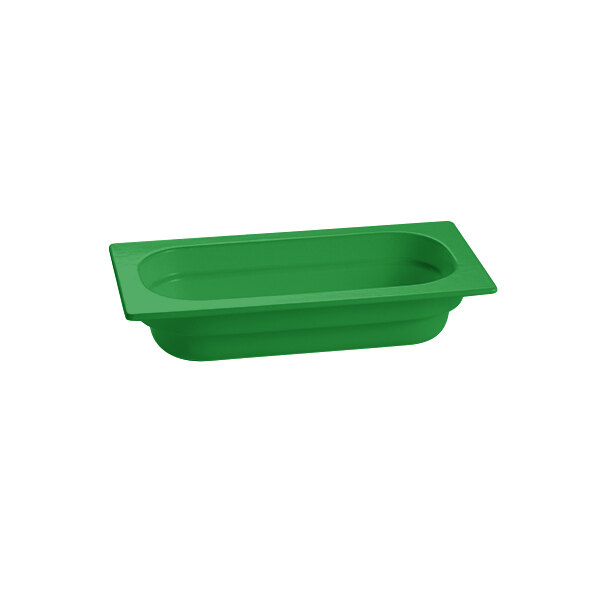 Tablecraft CW350GN 12 3/4" x 6 7/8" x 4" Green 1/3 Size Deep Cast Aluminum Food Pan