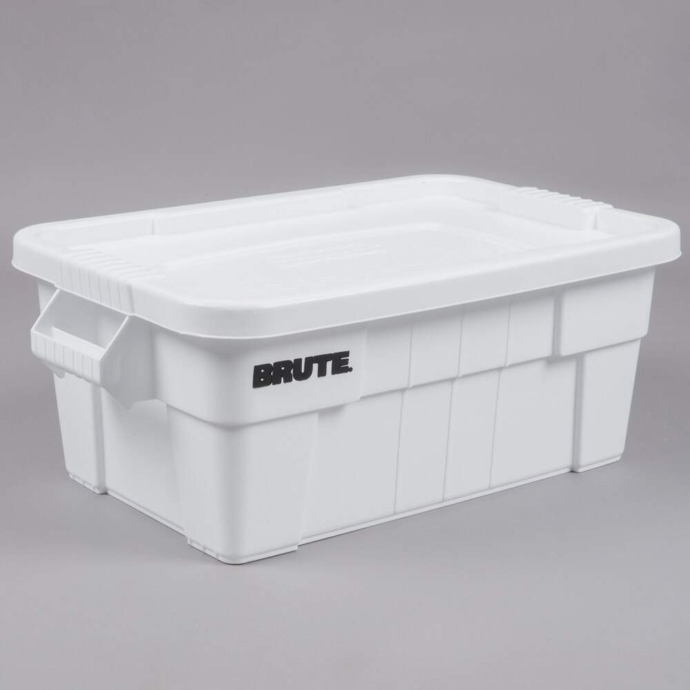 Rubbermaid® FG9S3000WHT BRUTE 14 Gallon White NSF Tote with Lid