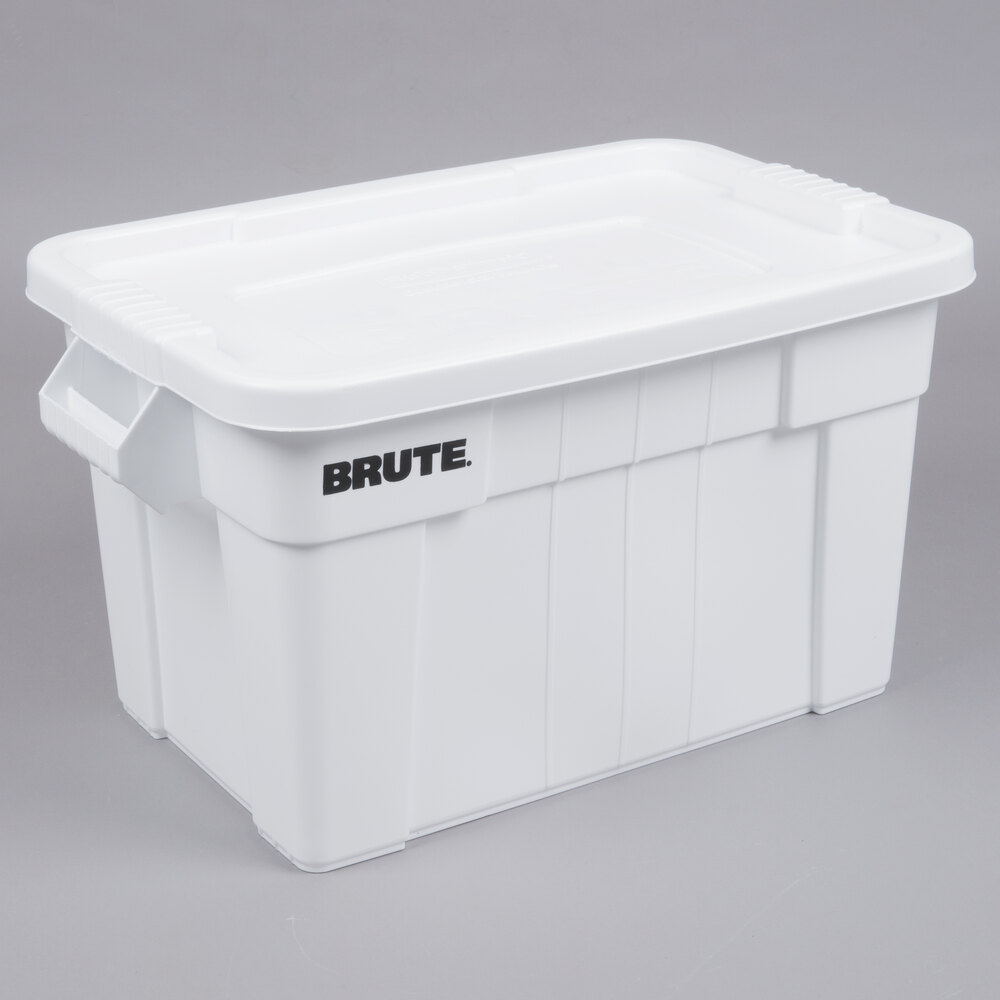 Rubbermaid® FG9S3100WHT BRUTE 20 Gallon White NSF Tote with Lid