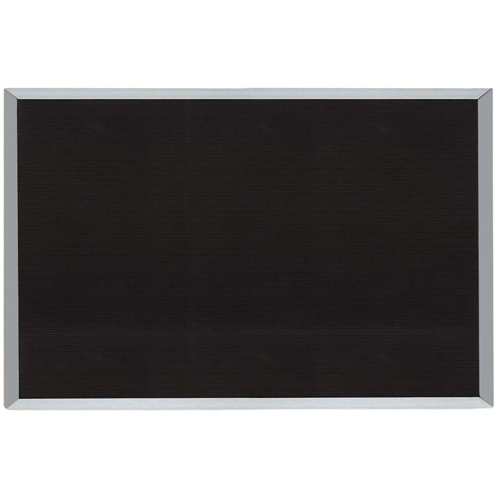 Aarco BOFD3660L 36" x 60" Black Felt Open Face Horizontal Indoor Message Board with Aluminum Frame and 3/4" Letters
