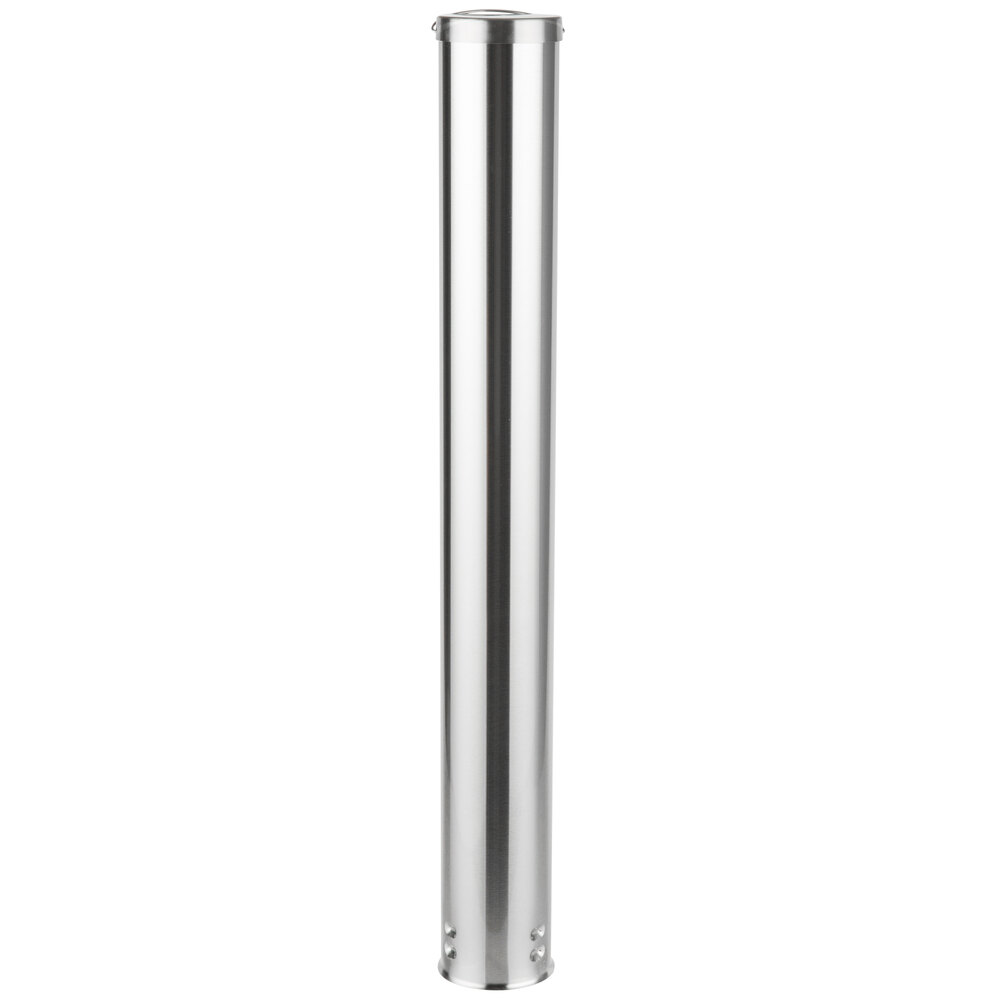 Vollrath PLC-1 Pull-Type Stainless Steel Wall Mount 4 - 6 oz. Cup Dispenser