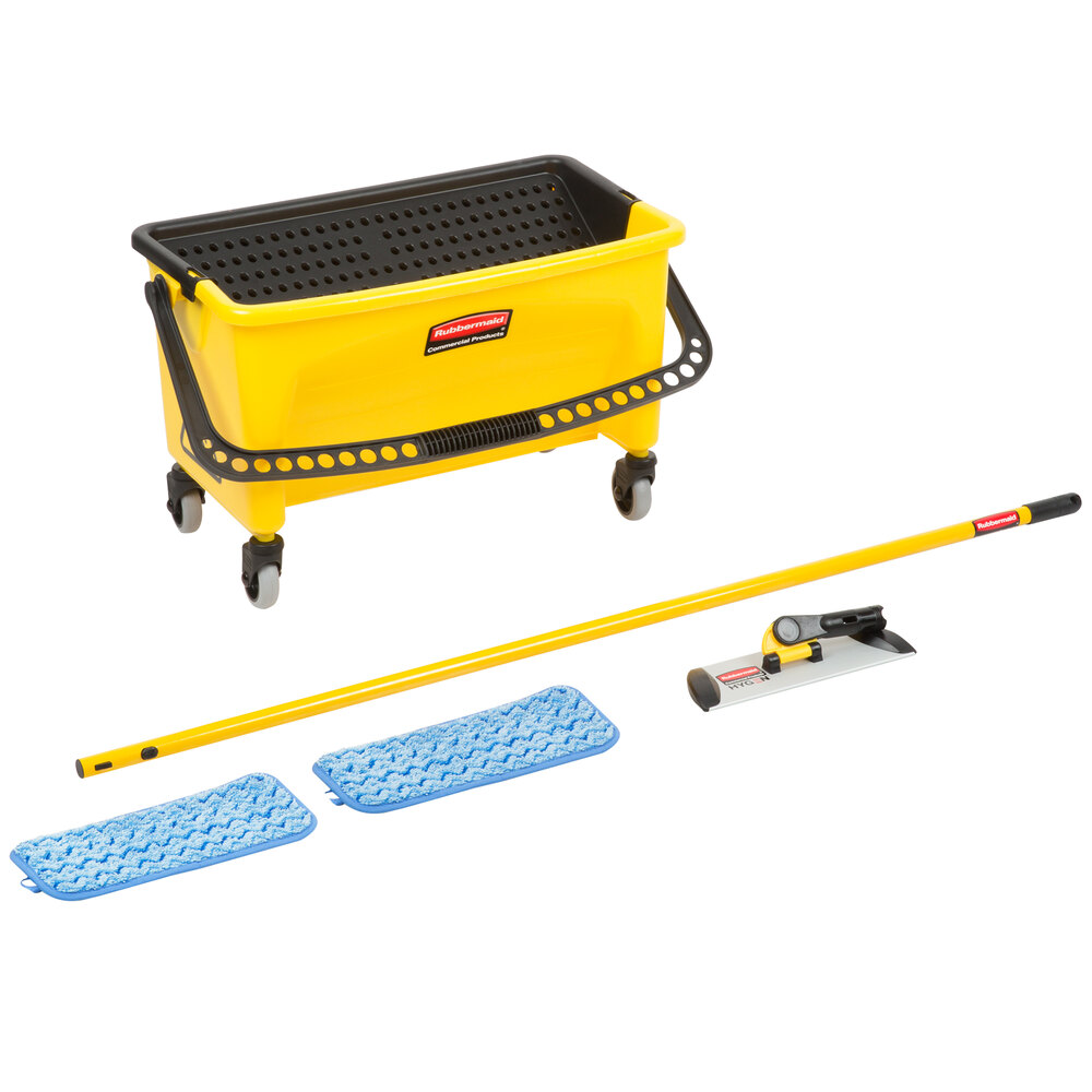 Rubbermaid® HYGEN™ 11" Microfiber Wet Mop Kit with Mop, Pads, and Bucket