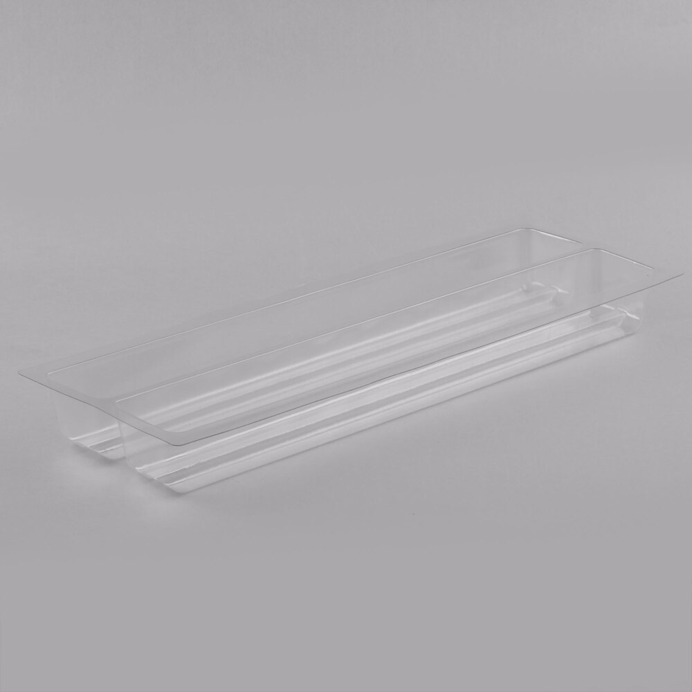 Matfer Bourgeat 362003 22 1/2" x 3 1/4" x 2 1/2" Ribbed PVC Plastic Buche Cake / Yule Log Cake Mold - 10/Pack