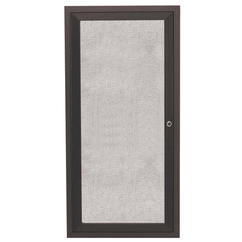 Aarco ODCC2412RBA 24" x 12" Enclosed Hinged Locking 1 Door Bronze Anodized Outdoor Bulletin Board Cabinet