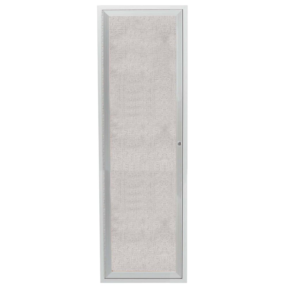 Aarco ODCC3612R 36" x 12" Enclosed Hinged Locking 1 Door Satin Anodized Aluminum Finish Outdoor Bulletin Board Cabinet