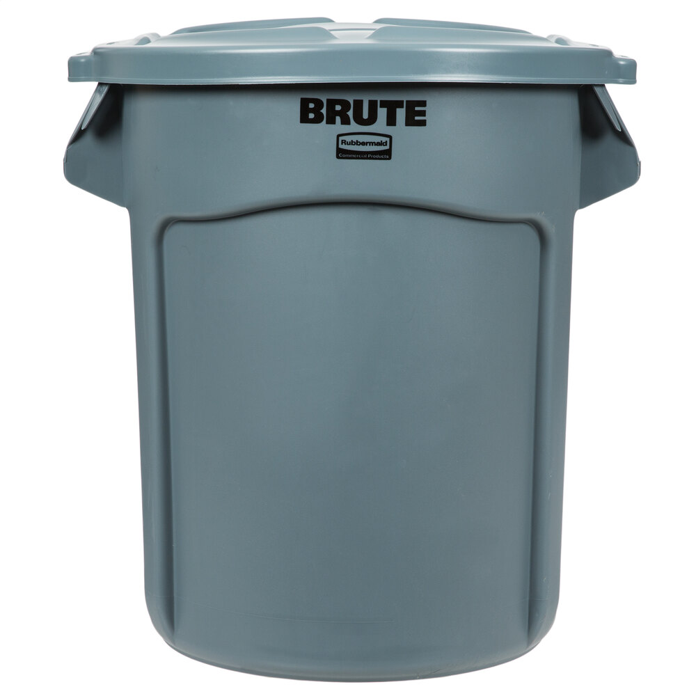 Rubbermaid® BRUTE 20 Gallon Gray Round Trash Can and Lid