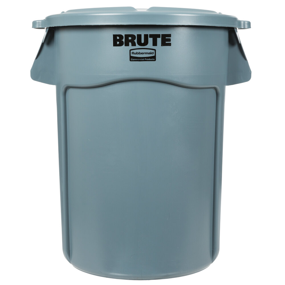 Rubbermaid® BRUTE 44 Gallon Gray Round Trash Can and Lid