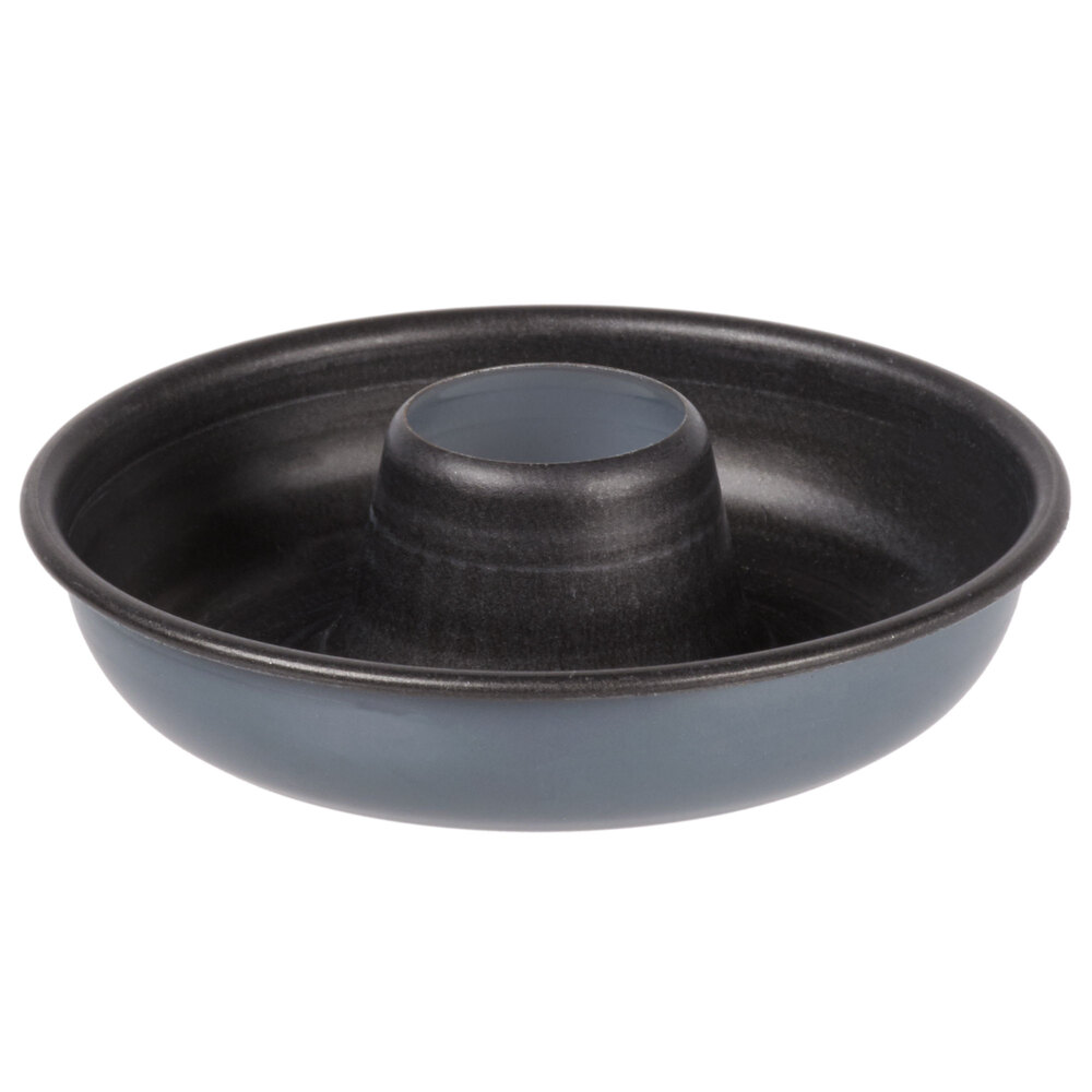 Matfer Bourgeat 332621 Exopan Steel 2 3/4" x 5/8" Non-Stick Open Savarin Mold / Mini Cake Pan - 12/Pack