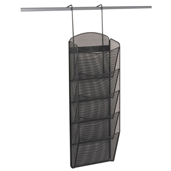 Safco 5578BL Black 5 Compartment Onyx Mesh Wall Mount Magazine Display Rack