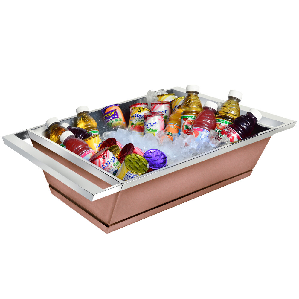 Eastern Tabletop 9050CP Copper Coated Stainless Steel Double Wall Ice Housing - 18 1/2 x 16 1/2" x 6"