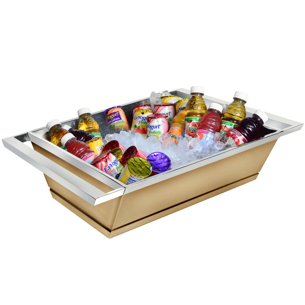 Eastern Tabletop 9050RZ Bronze Coated Stainless Steel Double Wall Ice Housing - 18 1/2 x 16 1/2" x 6"