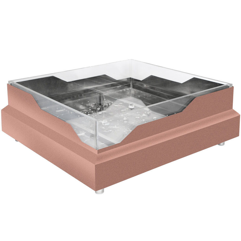 Eastern Tabletop RB2323CP 20 3/4" x 20 3/4" x 5" Square Copper Coated Stainless Steel Raw Bar with Wave Design