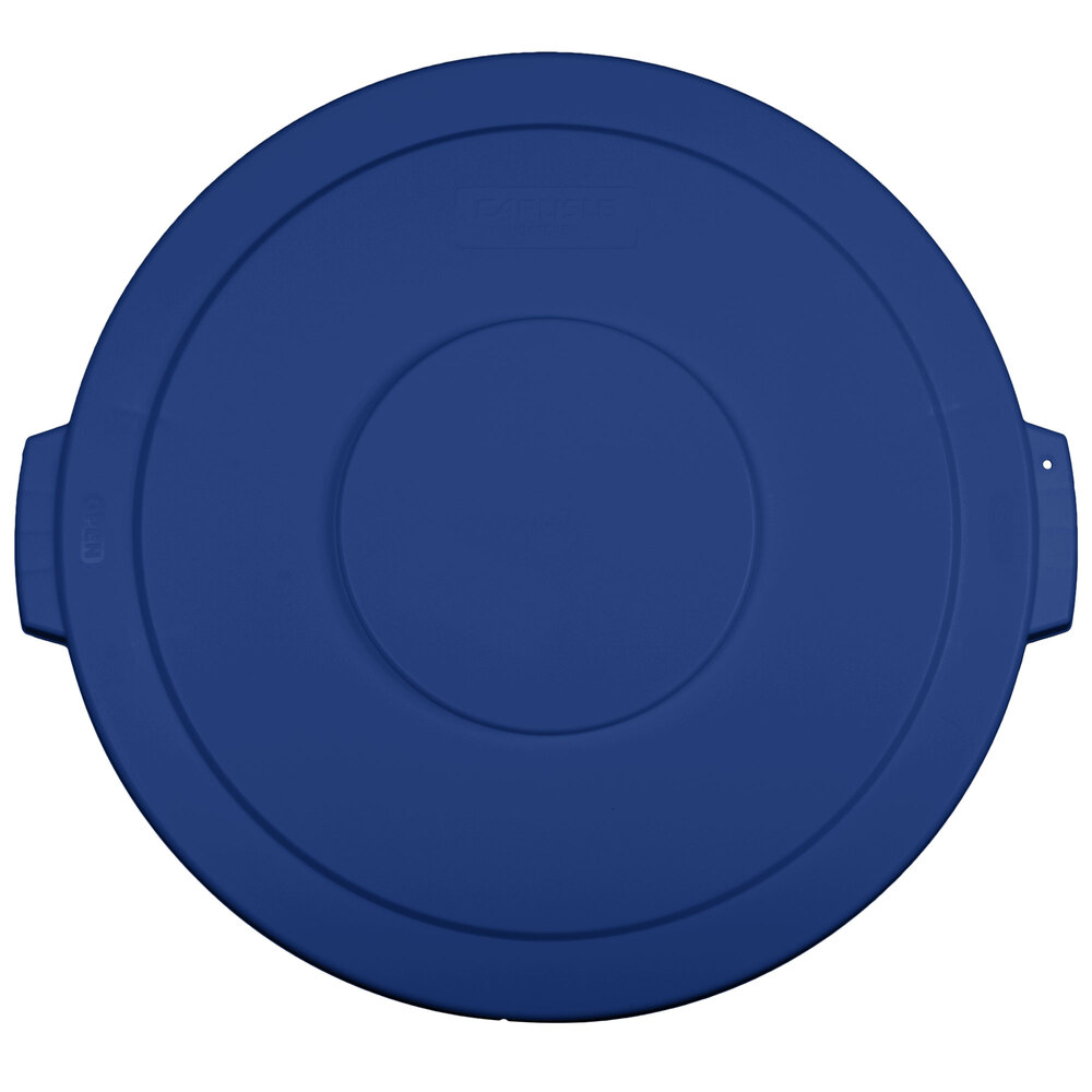 Carlisle 84104514 Bronco 44 Gallon Blue Flat Round Trash Can Lid