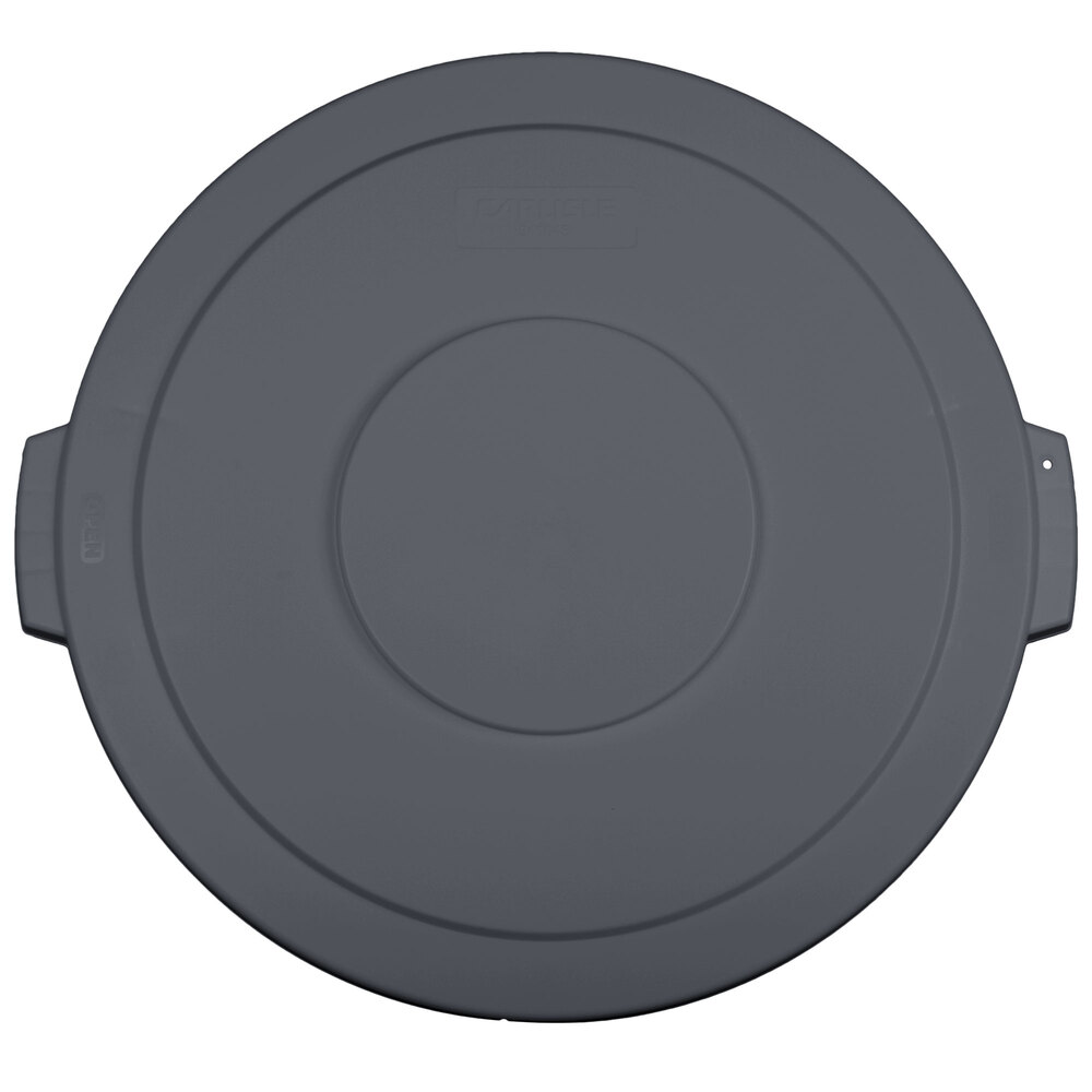 Carlisle 84104523 Bronco 44 Gallon Gray Flat Round Trash Can Lid