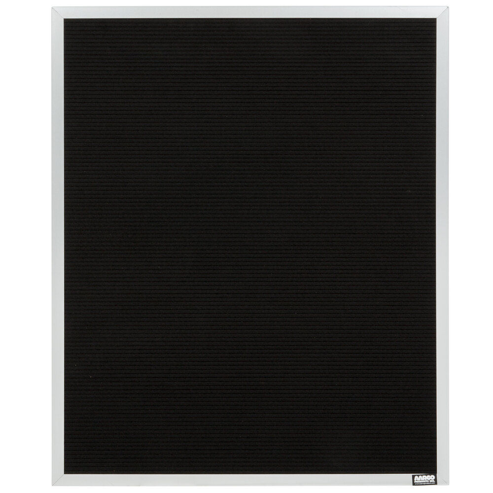 Aarco BOFD3024L 30" x 24" Black Felt Open Face Vertical Indoor Message Board with Aluminum Frame and 3/4" Letters