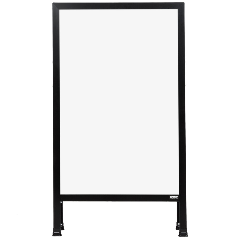 Aarco BA-5 42" x 24" Black Aluminum A-Frame Sign Board with White Marker Board