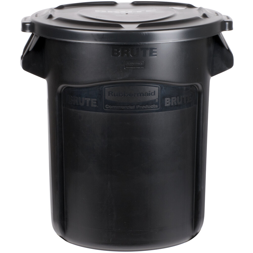 Rubbermaid® BRUTE 20 Gallon Black Executive Round Trash Can and Lid