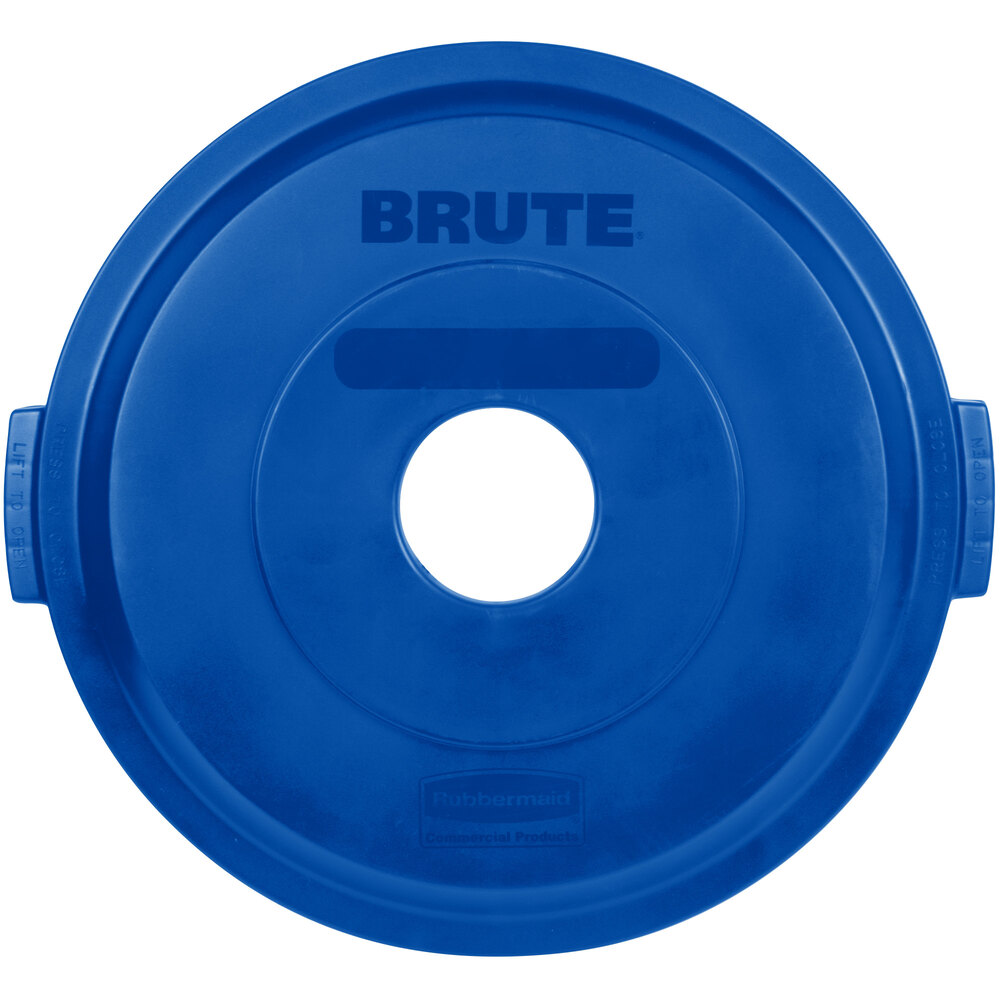 Rubbermaid® 1788376 BRUTE 32 Gallon Blue Round Recycling Bottle / Can Lid