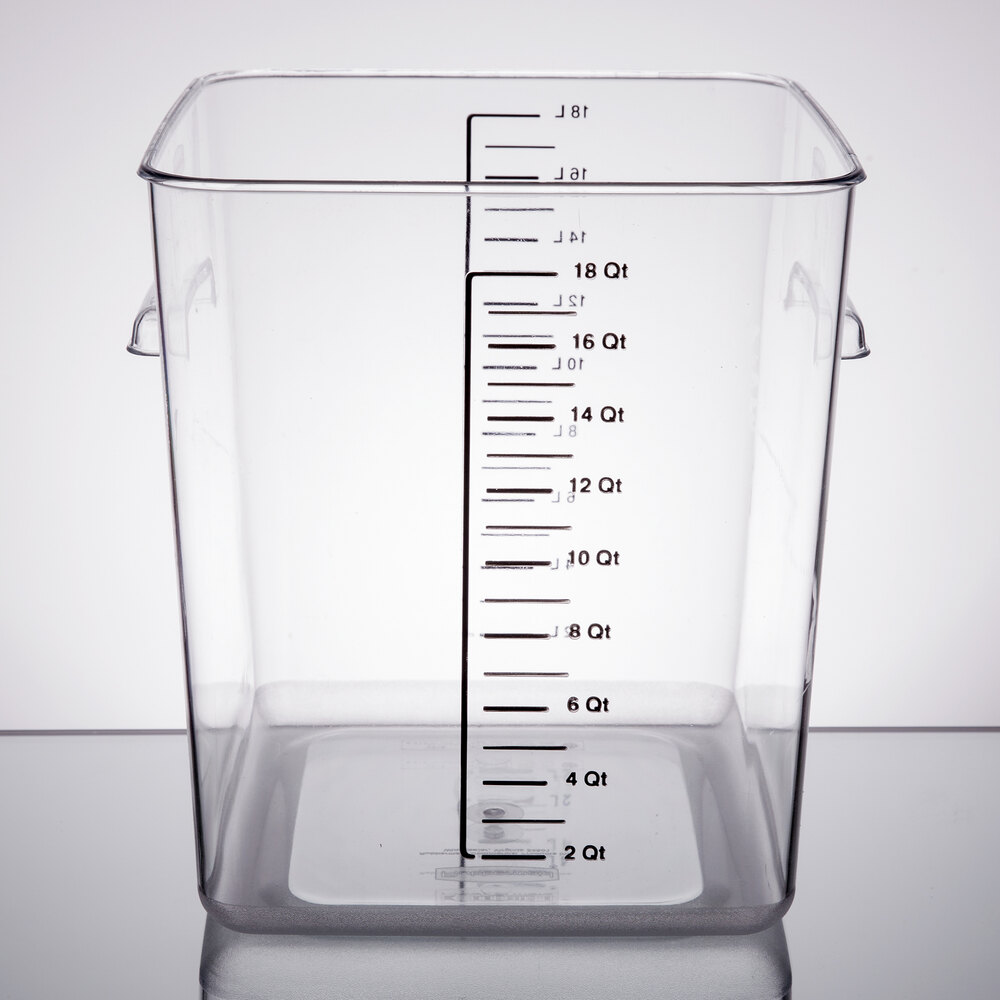 Rubbermaid® 18 Qt. Clear Square Polycarbonate Food Storage Container