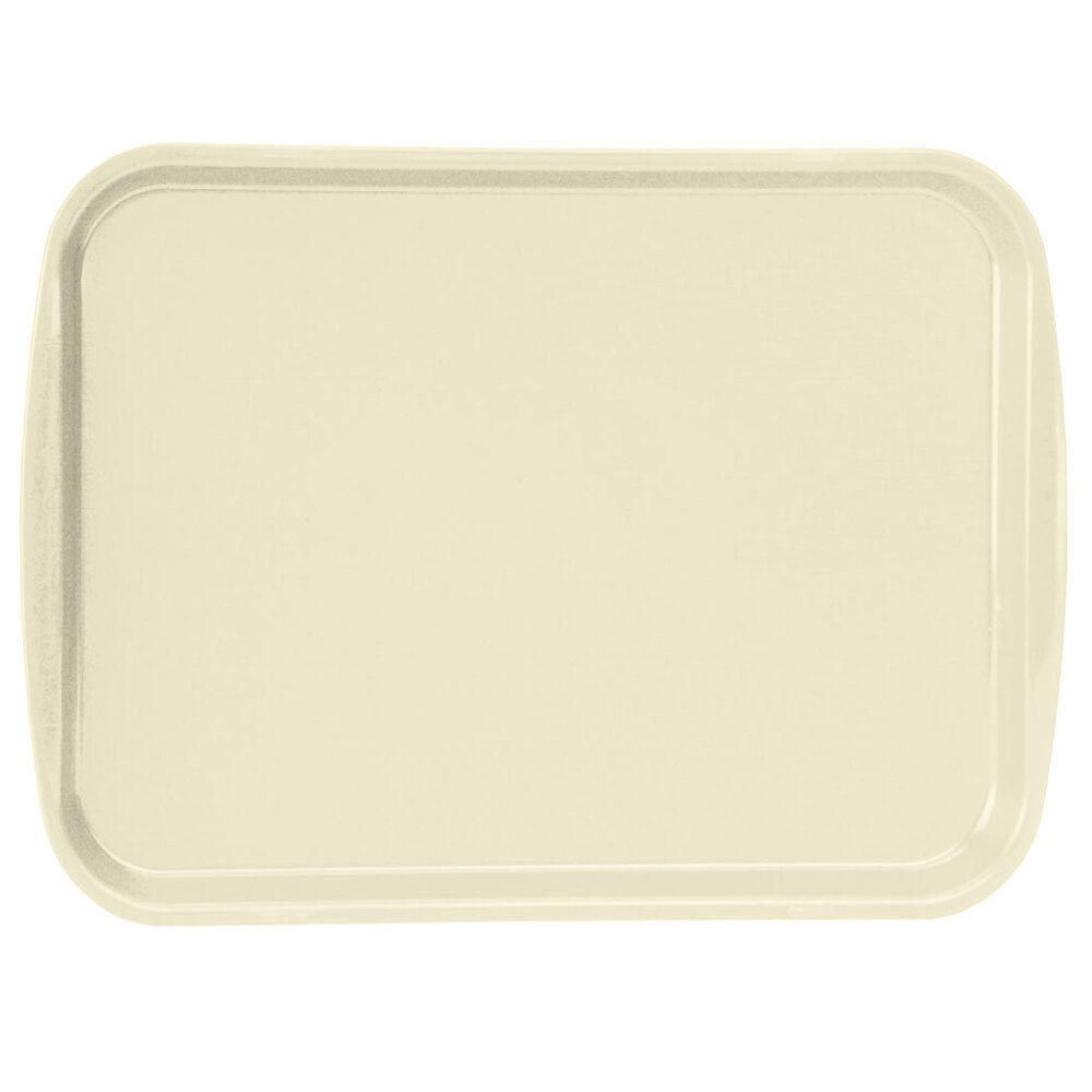 Vollrath 1216-32 Traex® 12" x 16" Beige Rectangular Premium Plastic Fast Food Tray with Built-In Handles - 24/Case