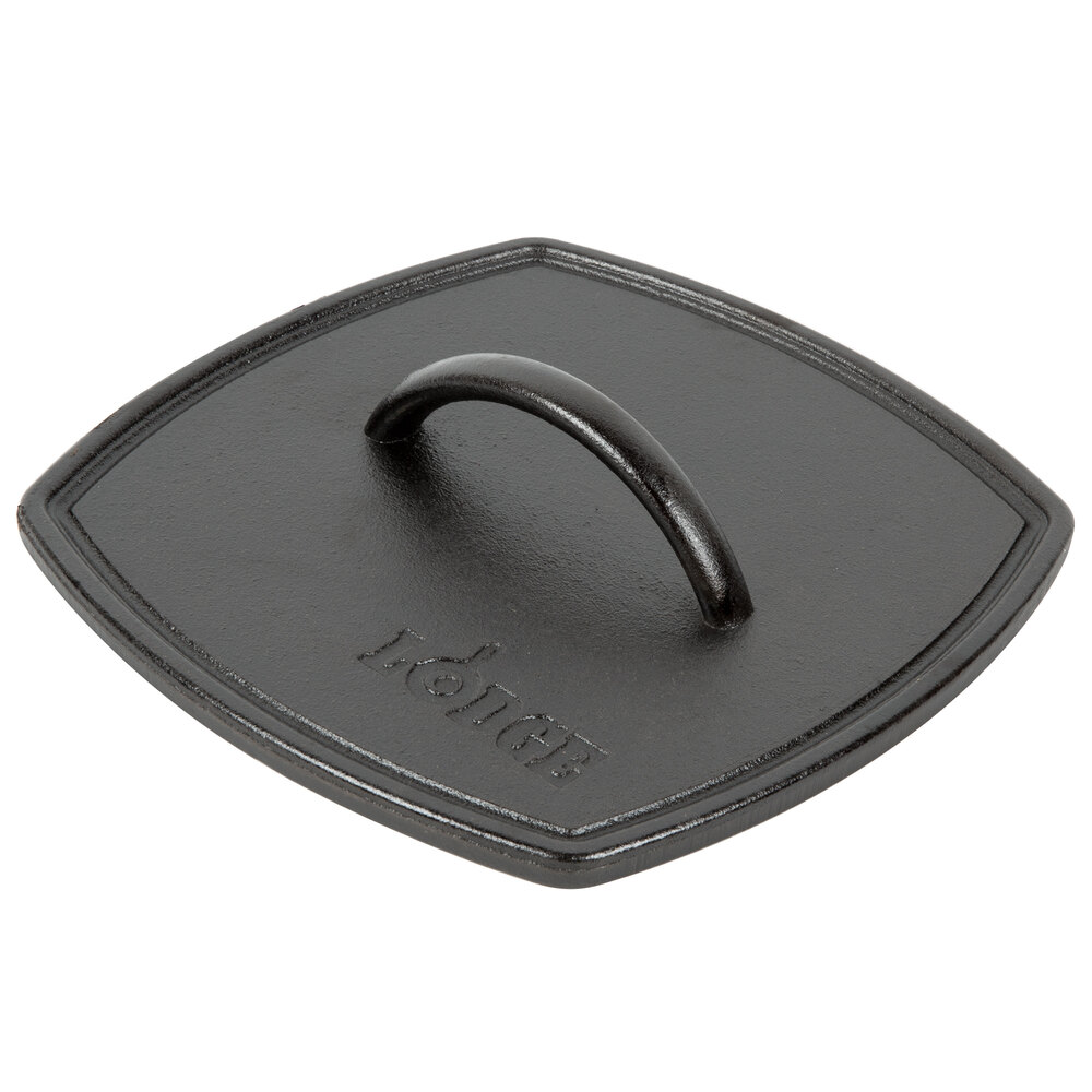 Lodge LFIP3 8 1/4" Pre-Seasoned Cast Iron Flat Grill Press