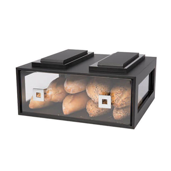 Rosseto BD110 Large Drawer Black Acrylic Bakery Building Block - 16" x 14 3/4" x 7 1/2"