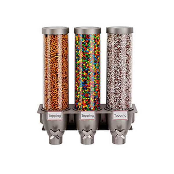 Rosseto EZ525 EZ-SERV 4.94 Liter Triple Canister Wall-Mounted Topping/Candy Dispenser