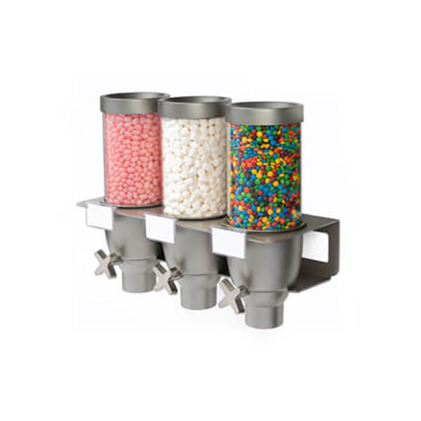 Rosseto EZ533 EZ-SERV 2.47 Liter Triple Canister Wall-Mounted Topping/Candy Dispenser