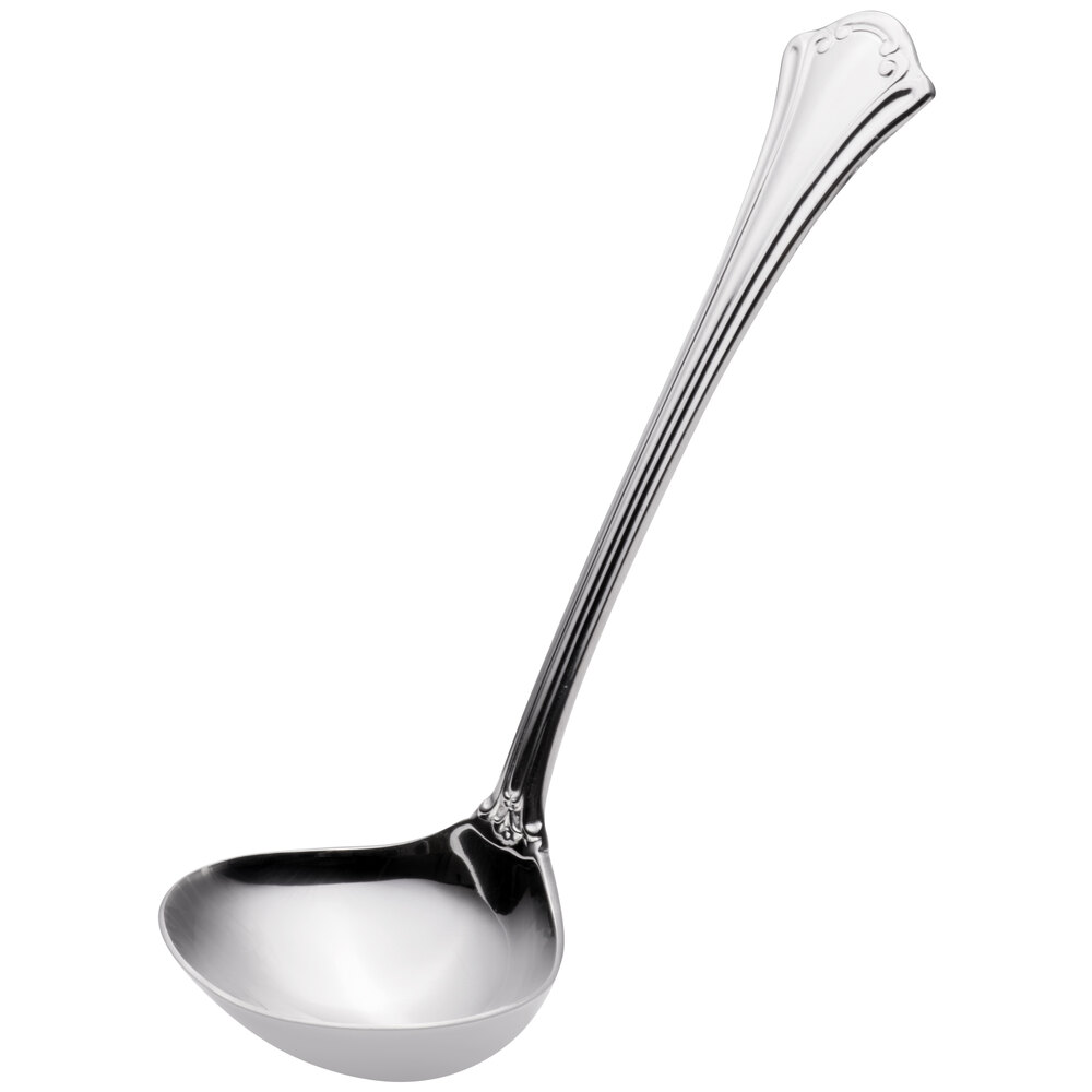 Walco Sentry from Steelite International WL9521 1 oz. 18/10 Stainless Steel Extra Heavy Weight Gravy Ladle - 24/Case