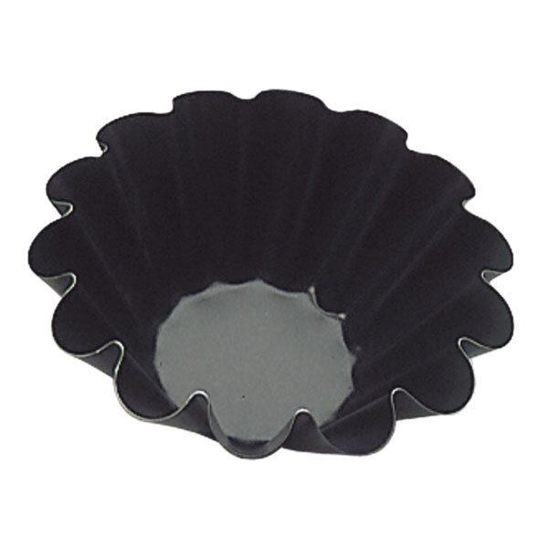 Matfer Bourgeat 330137 Exopan Steel Non-Stick Fluted Brioche Mold - 8 11/16" x 3 3/8"