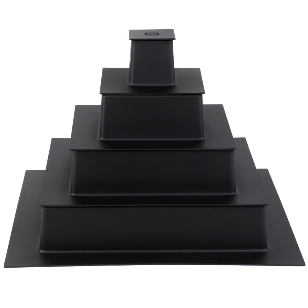 Matfer Bourgeat 681922 ABS 5-Piece Square Superimposed Wedding Cake Insert