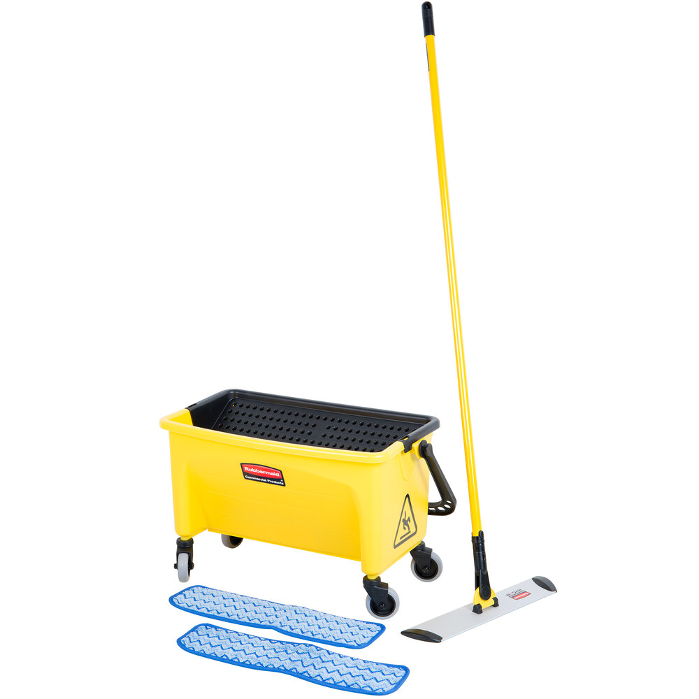 Rubbermaid® HYGEN™ 18" Microfiber Wet Mop Kit with Mop, Pads, and Bucket