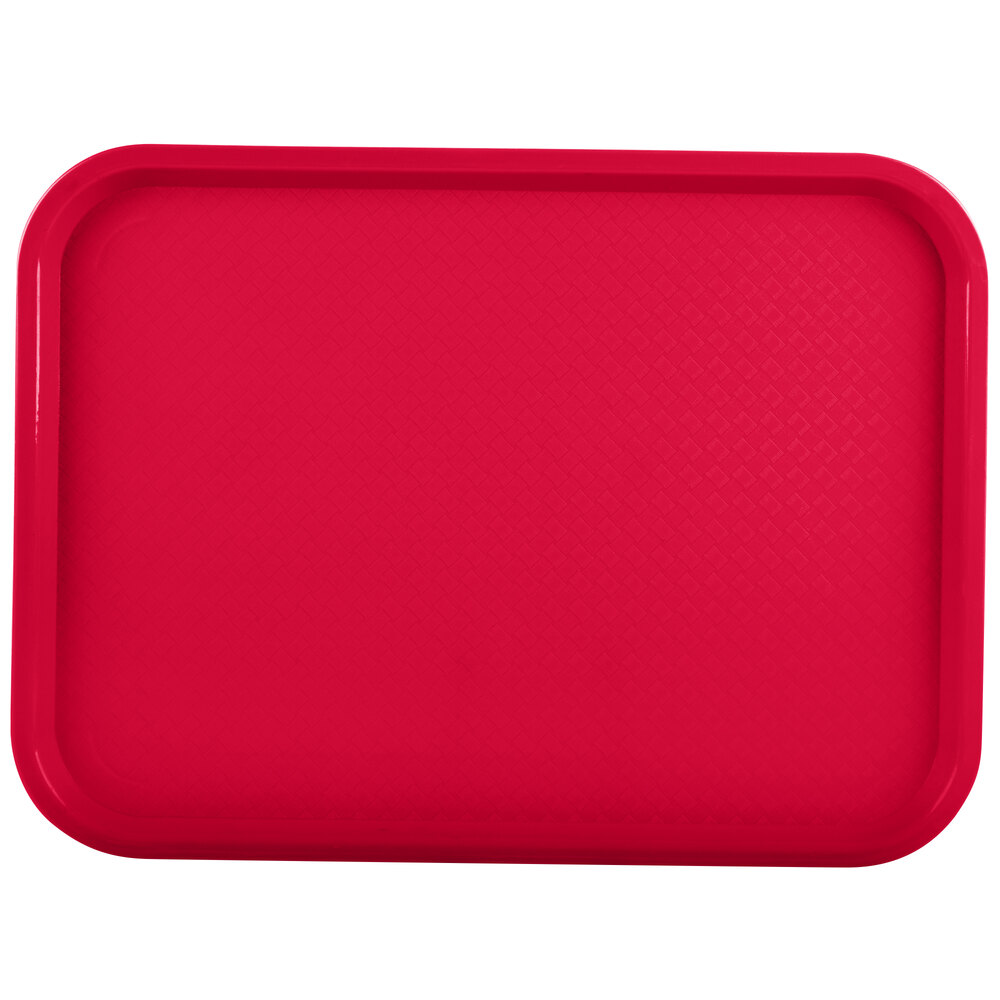 Vollrath 86120 14" x 18" Red Plastic Fast Food Tray - 12/Case