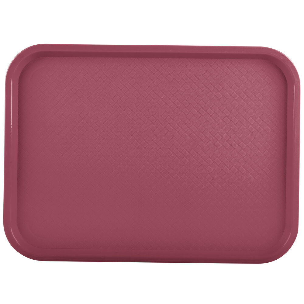 Vollrath 86123 14" x 18" Burgundy Plastic Fast Food Tray - 12/Case
