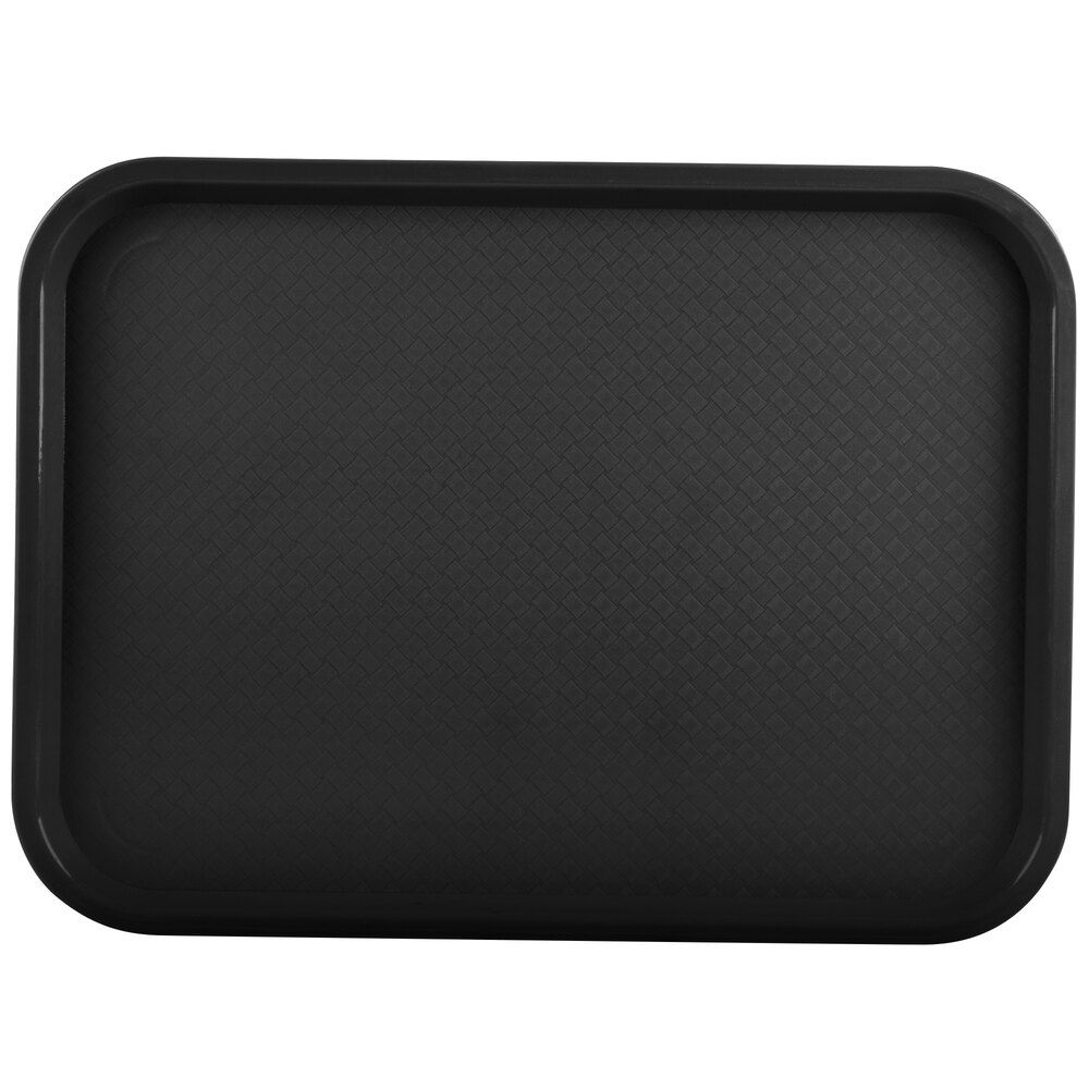Vollrath 86128 14" x 18" Black Plastic Fast Food Tray - 12/Case