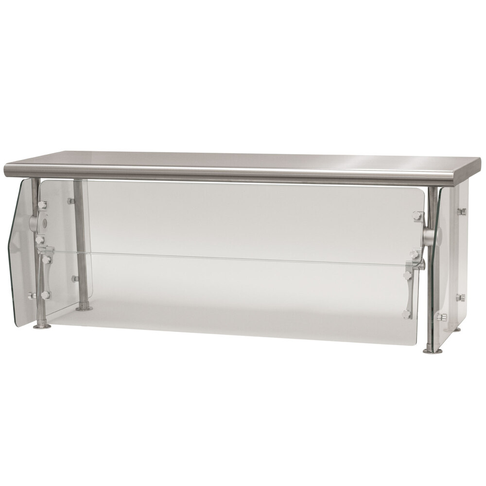 Advance Tabco DSG-12S-36 Sleek Shields Multi-Use Food Shield with Stainless Steel Shelf - 36" x 12" x 18"