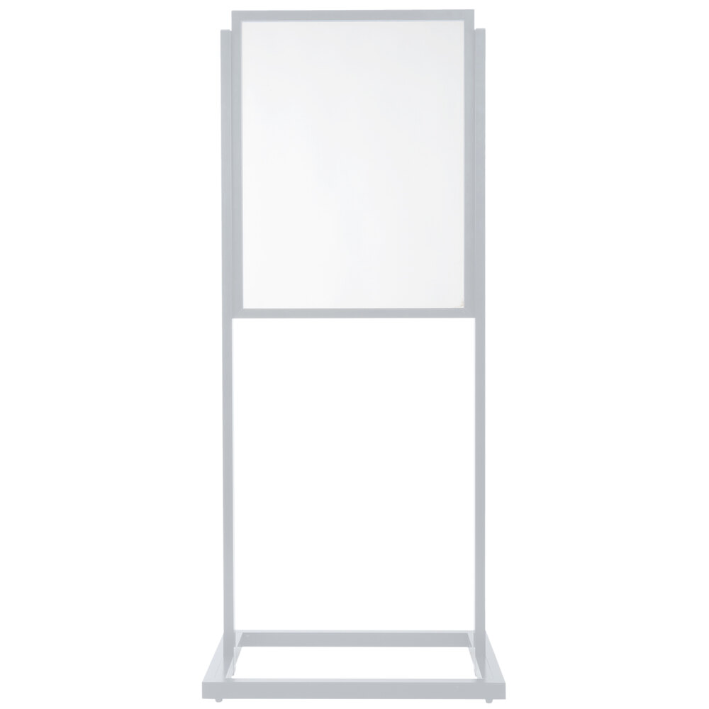 Aarco BPH1S Boaster 24 1/2" x 63" Silver Double Sided Freestanding Poster / Sign Holder