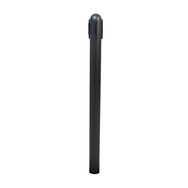 American Metalcraft RSRTBLC8 40" Black Matte Crowd Control / Guidance Stanchion Post with 84" Black Retractable Belt