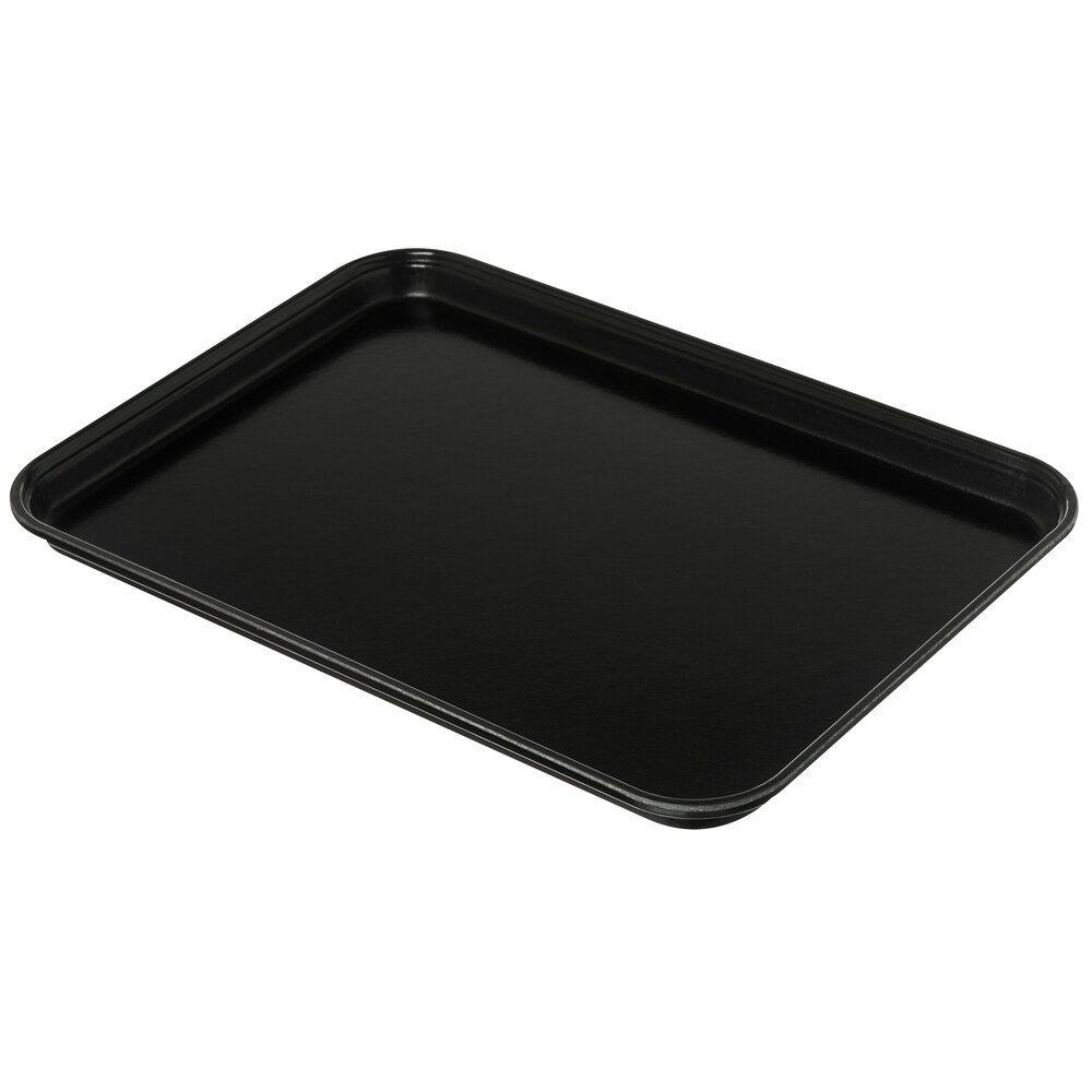Carlisle 1318FMT309 13" x 18" x 1" Fiberglass Market Tray - Black - 12/Case