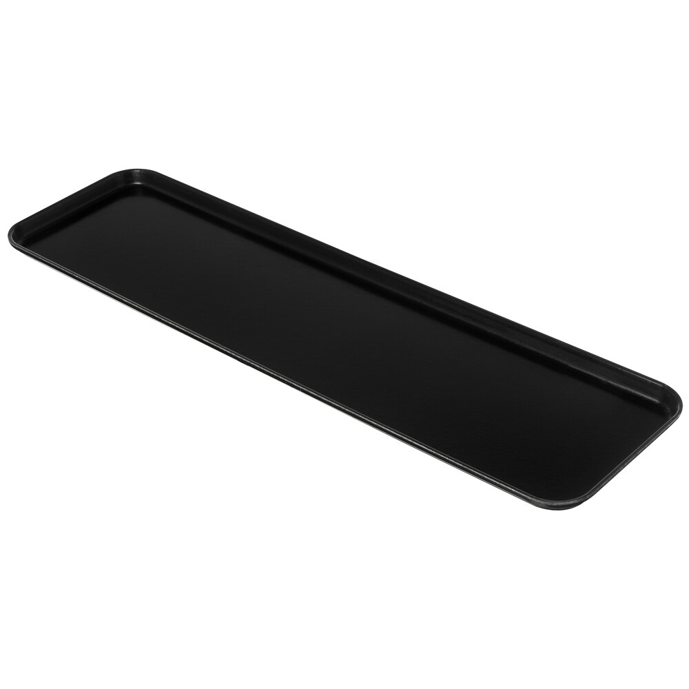 Carlisle 830FMT309 Black 8" x 30" x 1" Fiberglass Market Tray - 12/Case