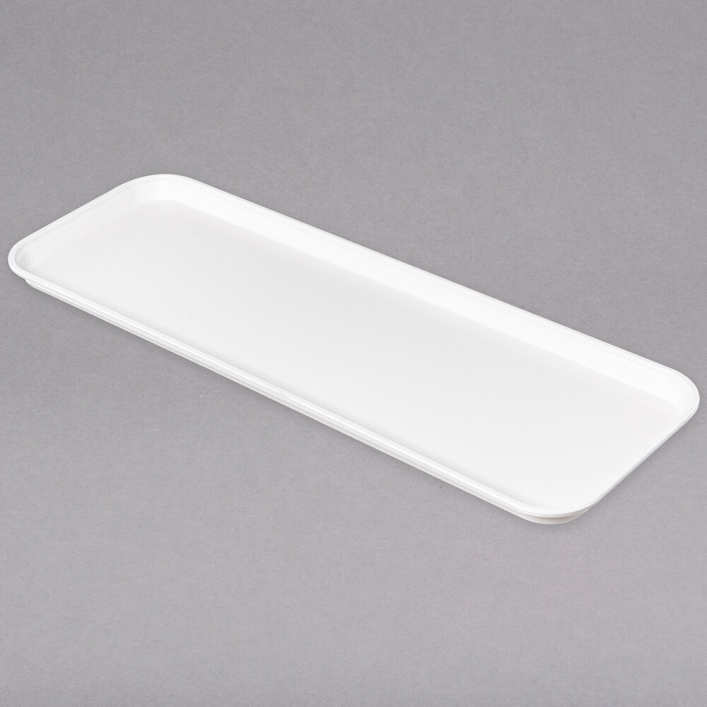 Carlisle 269FMT301 Pearl White 9" x 26" x 1" Fiberglass Market Tray - 12/Case