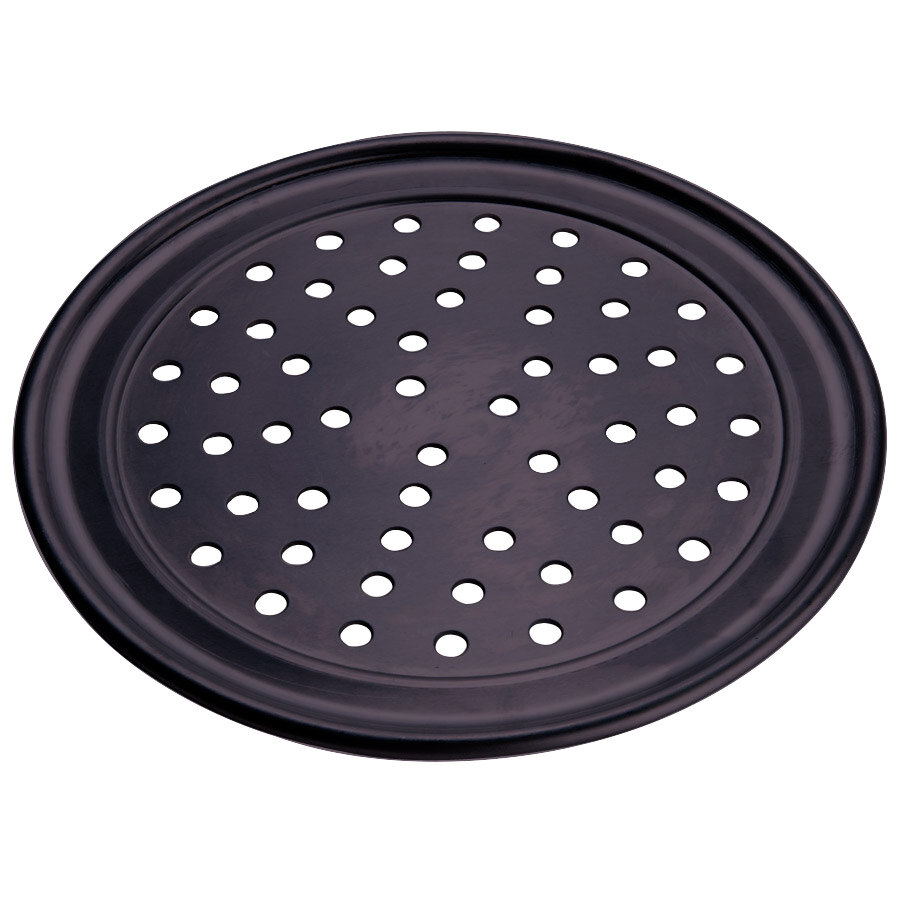 American Metalcraft PHCTP13 13" Perforated Hard Coat Anodized Aluminum Wide Rim Pizza Pan