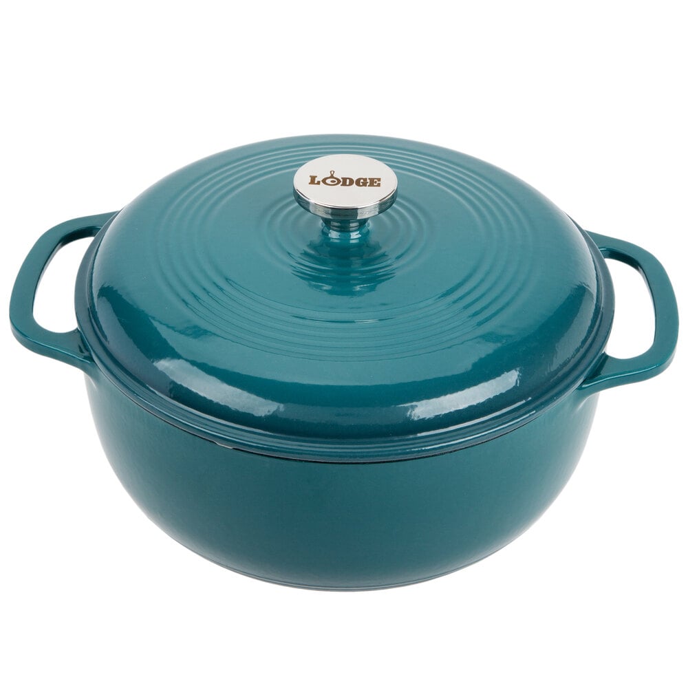 Lodge EC6D38 6 Qt. Lagoon Enameled Cast Iron Dutch Oven
