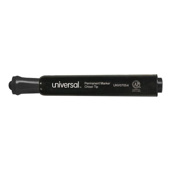 Universal UNV07054 Black Chisel Tip Permanent Marker - 60/Pack