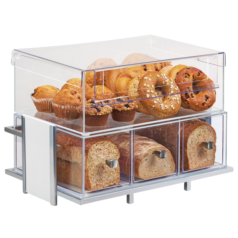 Cal-Mil 1471-15SET Eco Modern White Merchandiser Set with Frame, Bin, and Bread Box