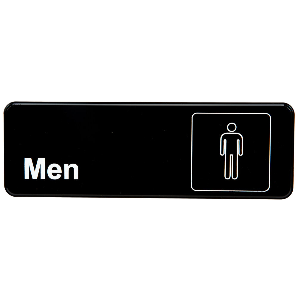 Vollrath 4515 Traex® Men's Restroom Sign - Black and White, 9" x 3"